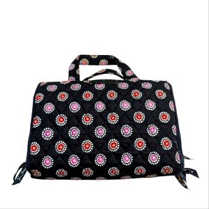 Vera Bradley Hanging Toiletry Bag Roll Up Case Travel Organizer Black Pink Red